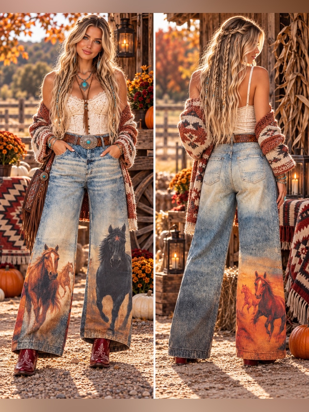 Western Running Horse Jeans